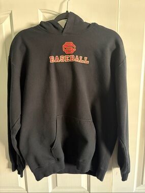 Black Baseball Graphic Hoodie - Men's Pullover